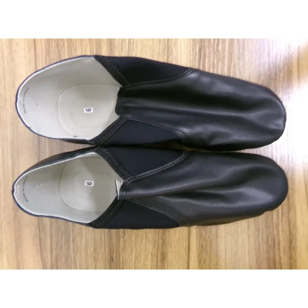 Pre-Owned Dance Jazz Shoes 9M Black Kids Pull On Leather Split Sole